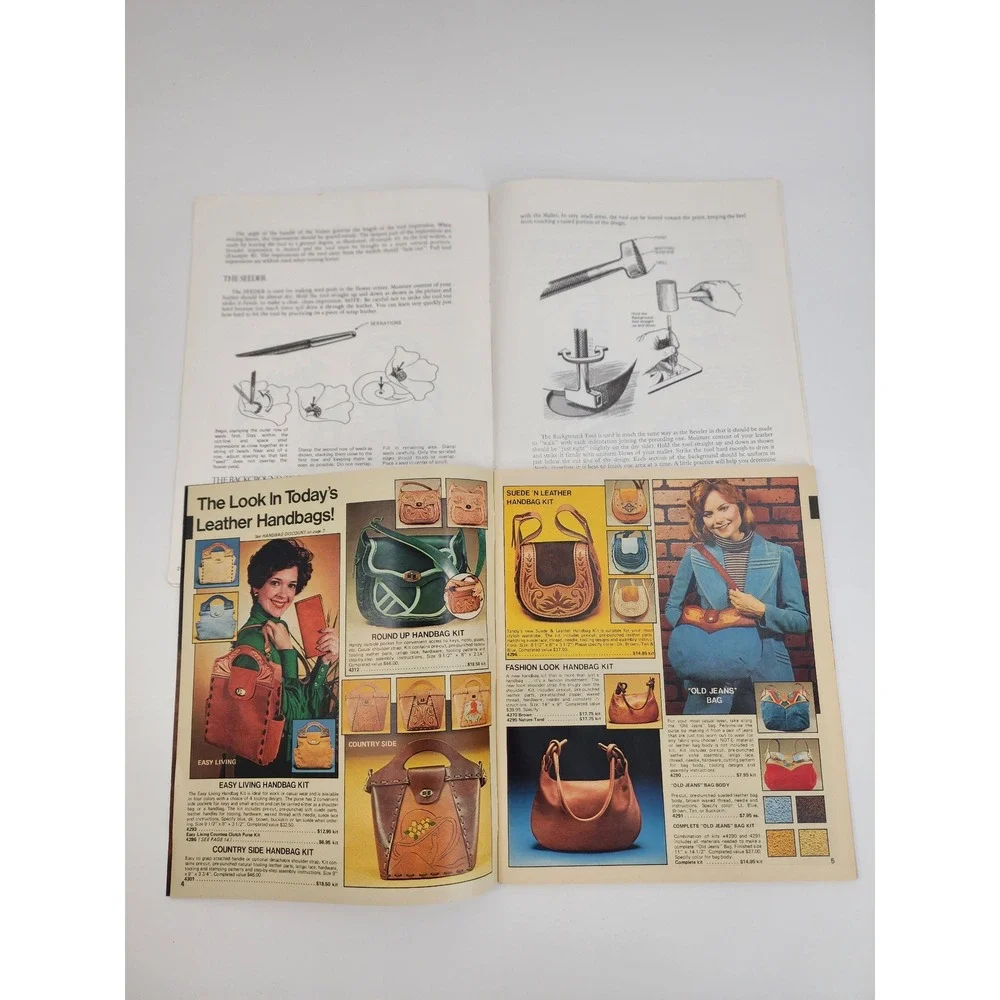 Vintage Tandy Leathercraft 1978 Catalog Leatherwork Book Craftaid Templates Lot